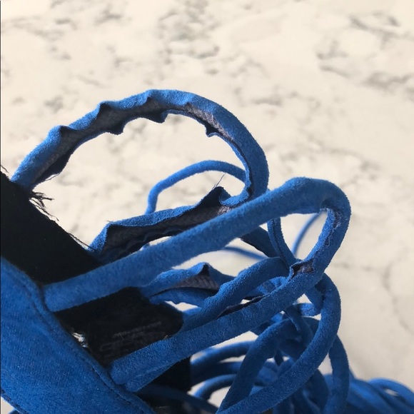 Zara royal blue laced high heels - Picture 9 of 10